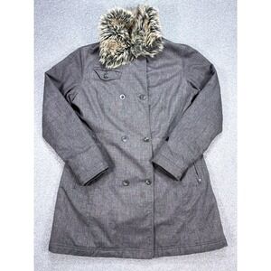 The North Face Parka Coat Women's Large Gray Insulated Faux Fur Arctic Hooded